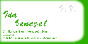 ida venczel business card